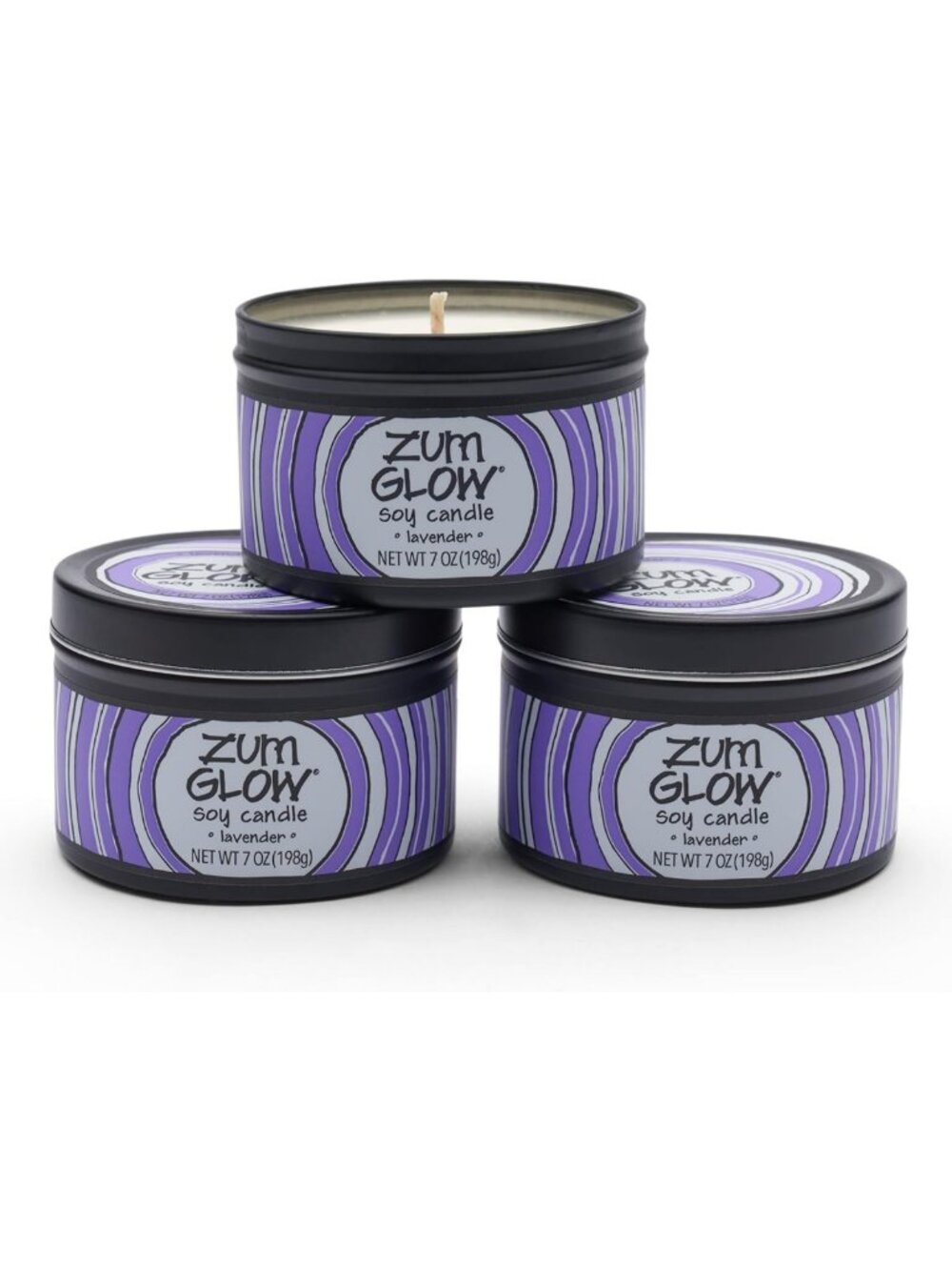 Lavender Soy Candles - 7 oz, Set of 3, Eco-Friendly, Aromatherapy Gift